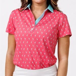 Waggle Women’s Flamingo Polo Large